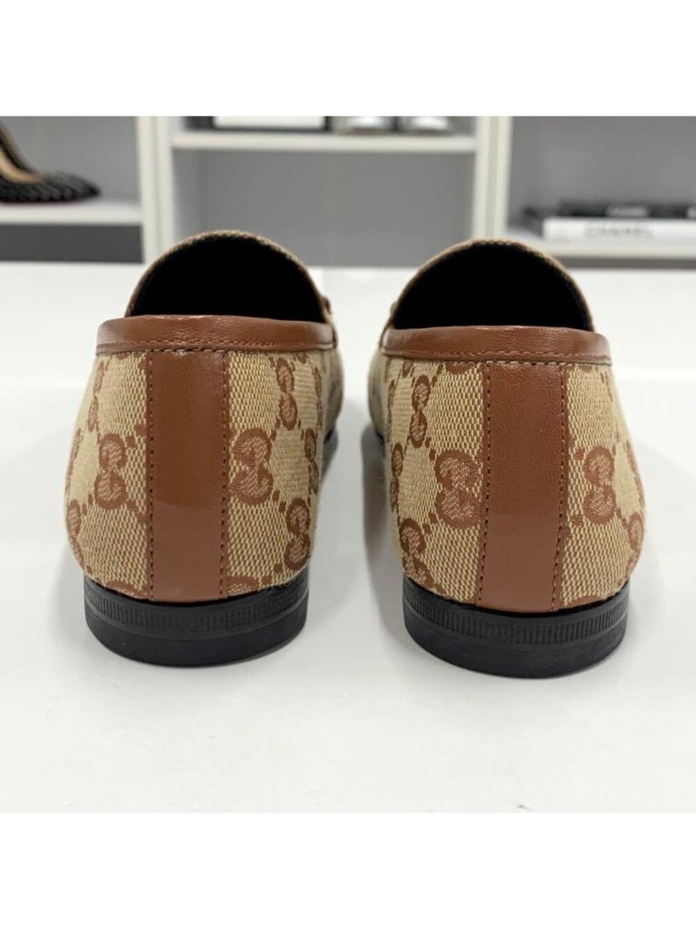 Gucci Fabric Leather Horsebit Loafers Brown - Picture 5 of 10